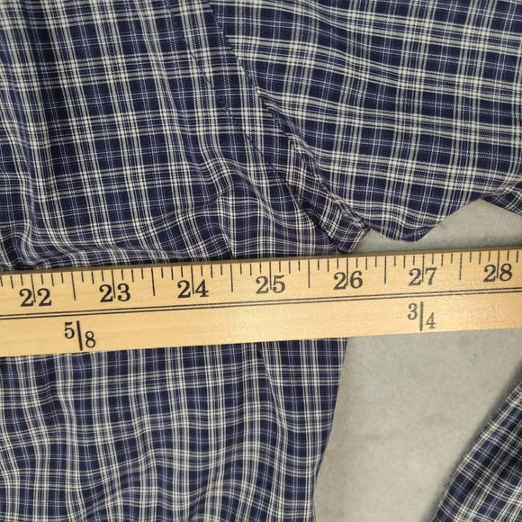Brooks Sport Shirt Men's‎ Large Blue White Plaid Button Down 100% Cotton - Picture 9 of 12